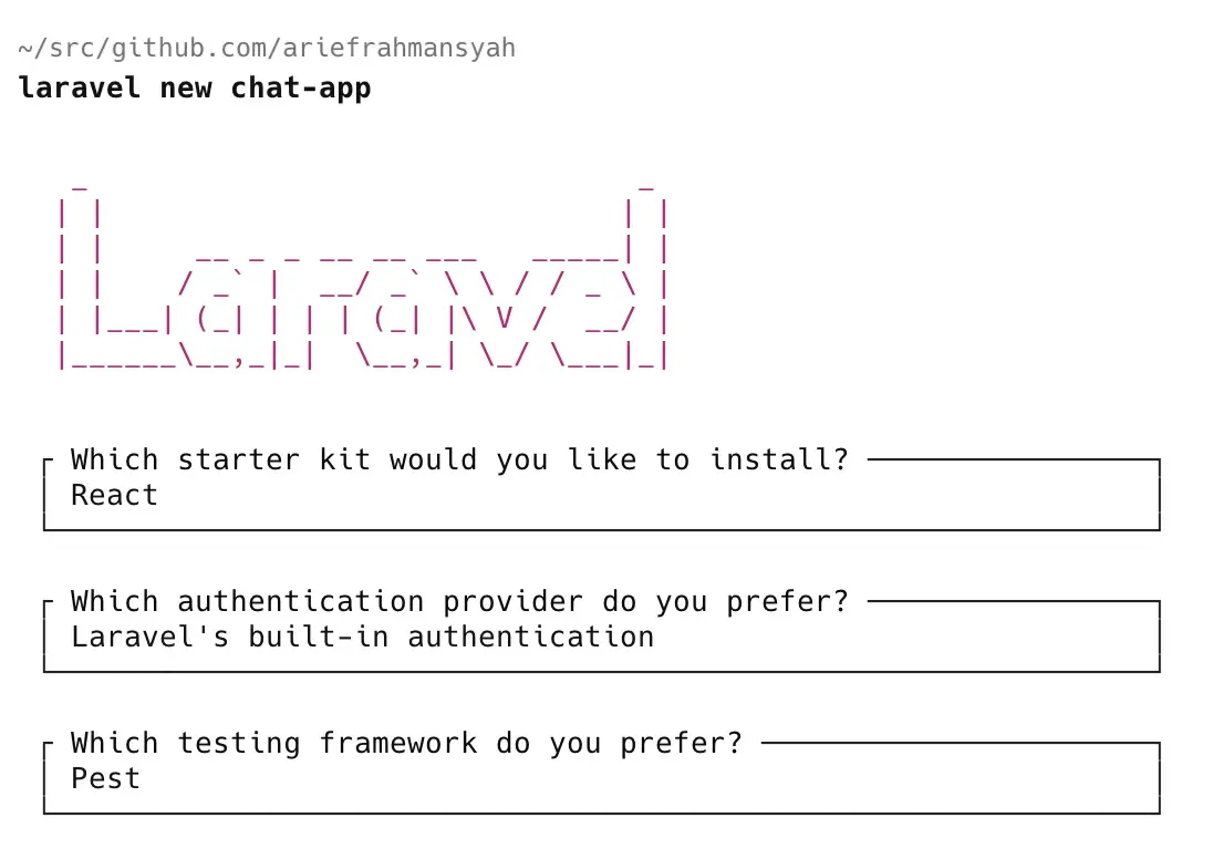 laravel new chat-app